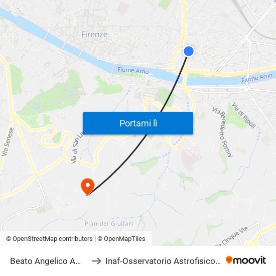 Beato Angelico Amendola to Inaf-Osservatorio Astrofisico Di Arcetri map