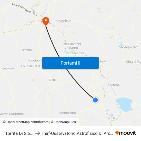Torrita Di Siena to Inaf-Osservatorio Astrofisico Di Arcetri map