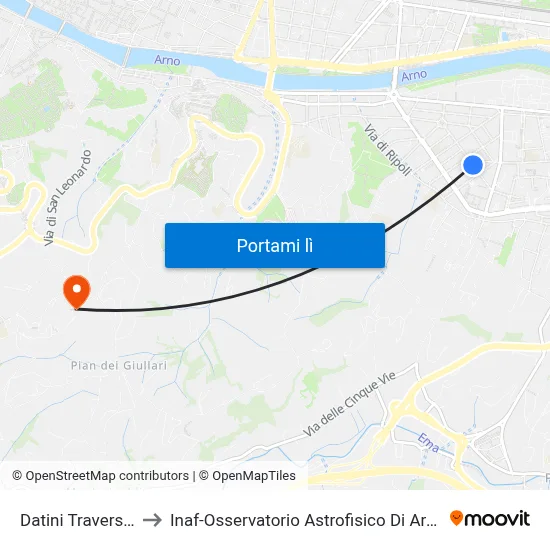 Datini Traversari to Inaf-Osservatorio Astrofisico Di Arcetri map