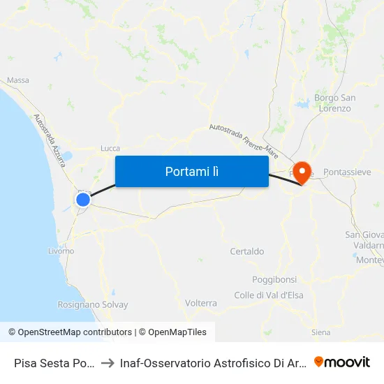 Pisa Sesta Porta to Inaf-Osservatorio Astrofisico Di Arcetri map