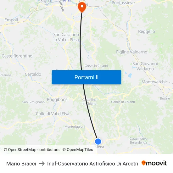 Mario Bracci to Inaf-Osservatorio Astrofisico Di Arcetri map