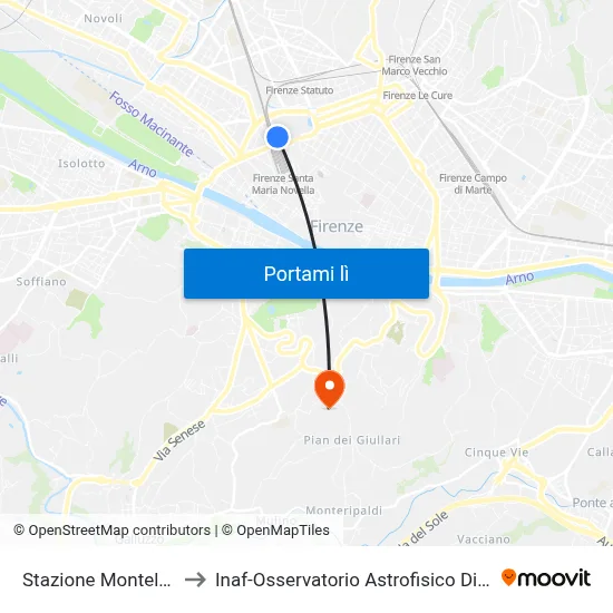 Stazione Montelungo to Inaf-Osservatorio Astrofisico Di Arcetri map