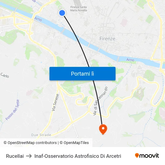 Rucellai to Inaf-Osservatorio Astrofisico Di Arcetri map