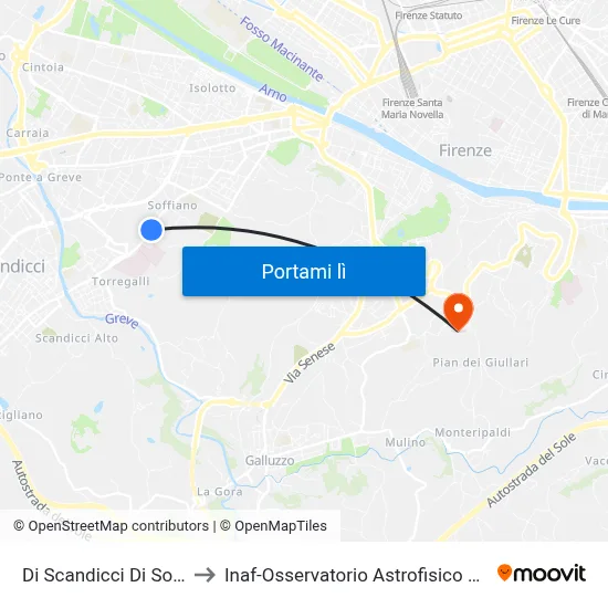 Di Scandicci Di Soffiano to Inaf-Osservatorio Astrofisico Di Arcetri map
