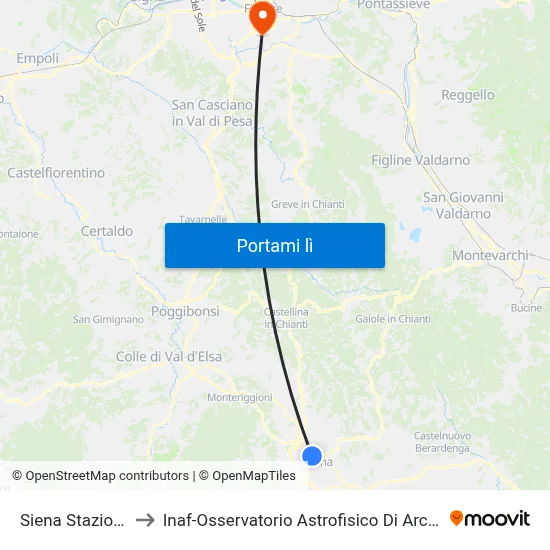 Siena Stazione to Inaf-Osservatorio Astrofisico Di Arcetri map