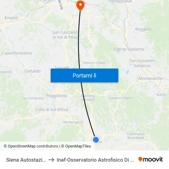 Siena Autostazione to Inaf-Osservatorio Astrofisico Di Arcetri map
