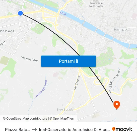 Piazza Batoni to Inaf-Osservatorio Astrofisico Di Arcetri map