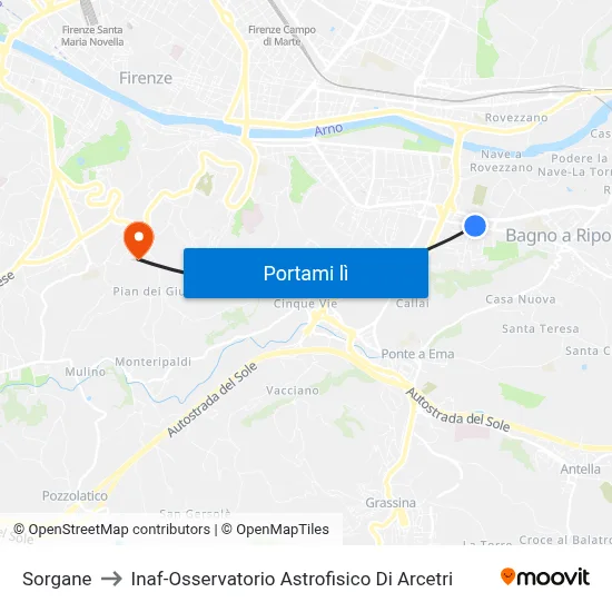 Sorgane to Inaf-Osservatorio Astrofisico Di Arcetri map