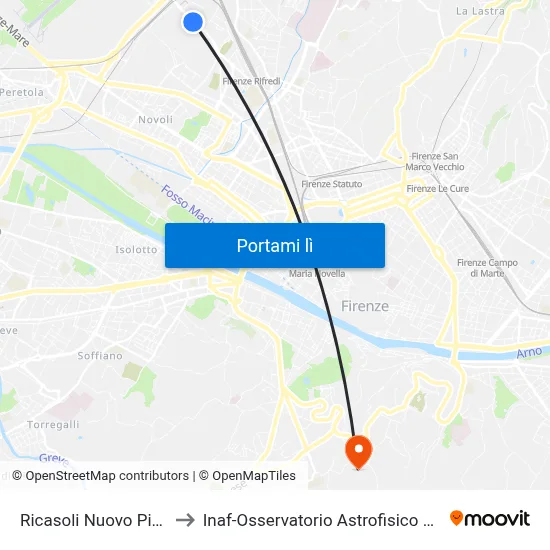 Ricasoli Nuovo Pignone to Inaf-Osservatorio Astrofisico Di Arcetri map