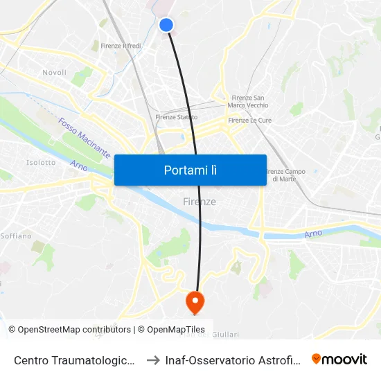 Centro Traumatologico Ortopedico to Inaf-Osservatorio Astrofisico Di Arcetri map