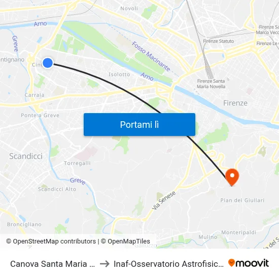Canova Santa Maria A Cintoia to Inaf-Osservatorio Astrofisico Di Arcetri map