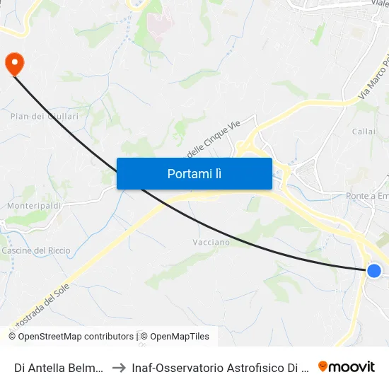 Di Antella Belmonte to Inaf-Osservatorio Astrofisico Di Arcetri map