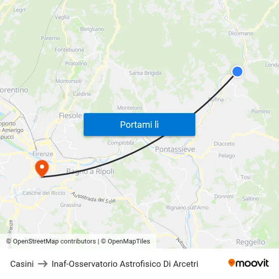 Casini to Inaf-Osservatorio Astrofisico Di Arcetri map