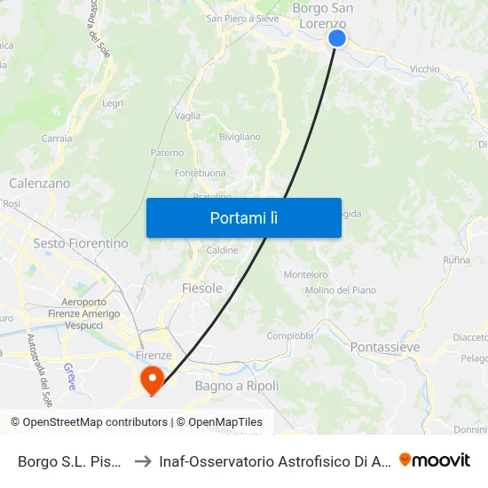 Borgo S.L. Piscine to Inaf-Osservatorio Astrofisico Di Arcetri map