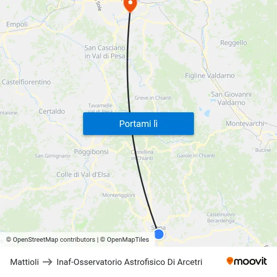 Mattioli to Inaf-Osservatorio Astrofisico Di Arcetri map