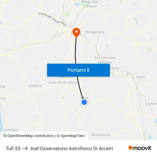 Tufi 55 to Inaf-Osservatorio Astrofisico Di Arcetri map