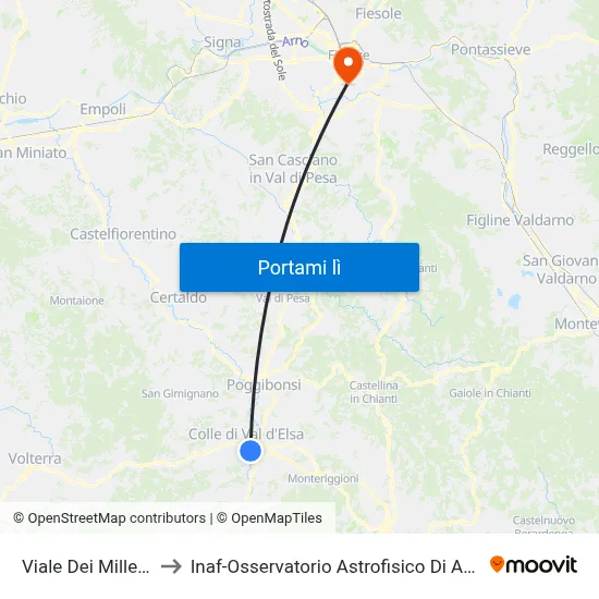 Viale Dei Mille 15 to Inaf-Osservatorio Astrofisico Di Arcetri map