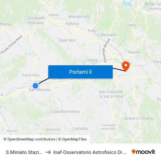S.Miniato Stazione to Inaf-Osservatorio Astrofisico Di Arcetri map