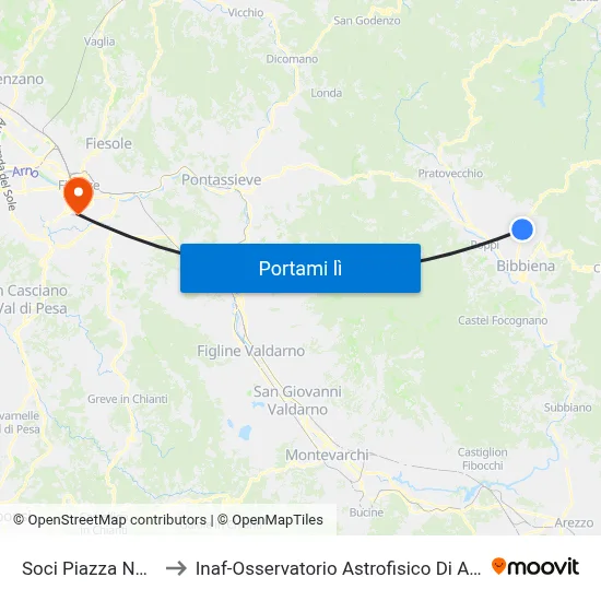 Soci Piazza Nc.22 to Inaf-Osservatorio Astrofisico Di Arcetri map