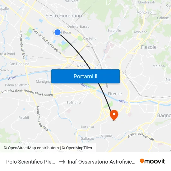 Polo Scientifico Plesso Aule to Inaf-Osservatorio Astrofisico Di Arcetri map