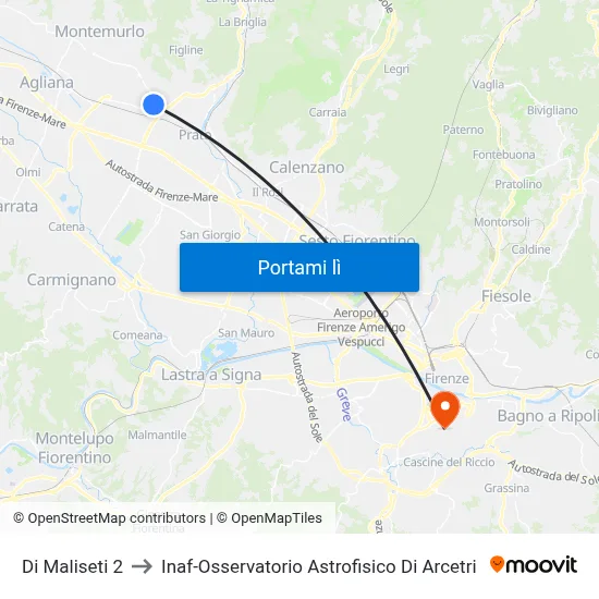Di Maliseti 2 to Inaf-Osservatorio Astrofisico Di Arcetri map