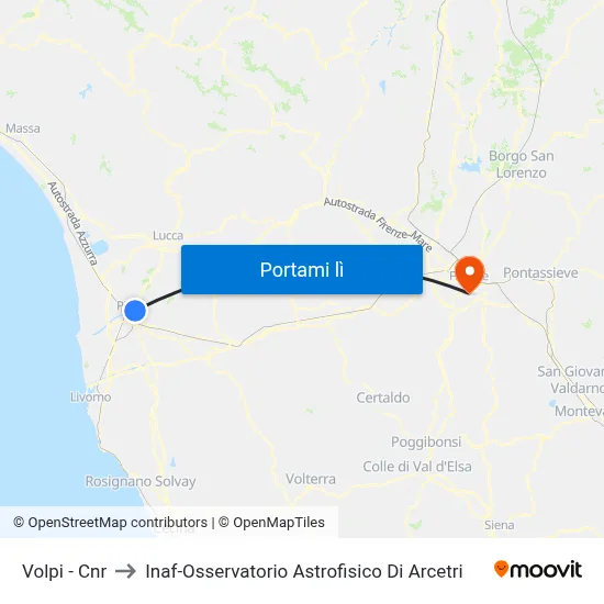 Volpi - Cnr to Inaf-Osservatorio Astrofisico Di Arcetri map