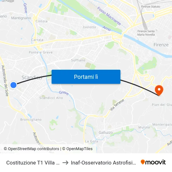 Costituzione T1 Villa Costanza to Inaf-Osservatorio Astrofisico Di Arcetri map