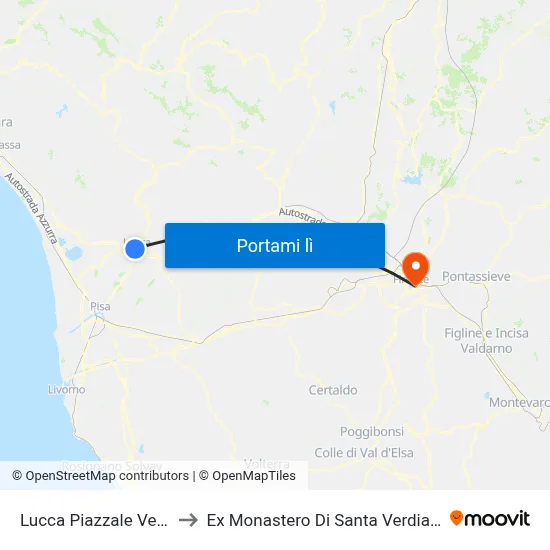 Lucca Piazzale Verdi to Ex Monastero Di Santa Verdiana map