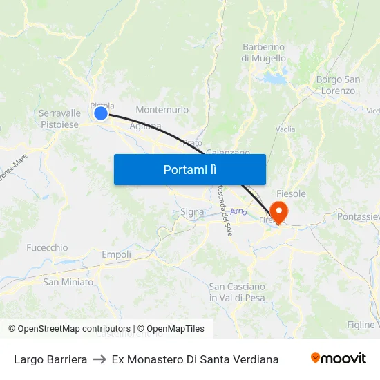 Largo Barriera to Ex Monastero Di Santa Verdiana map