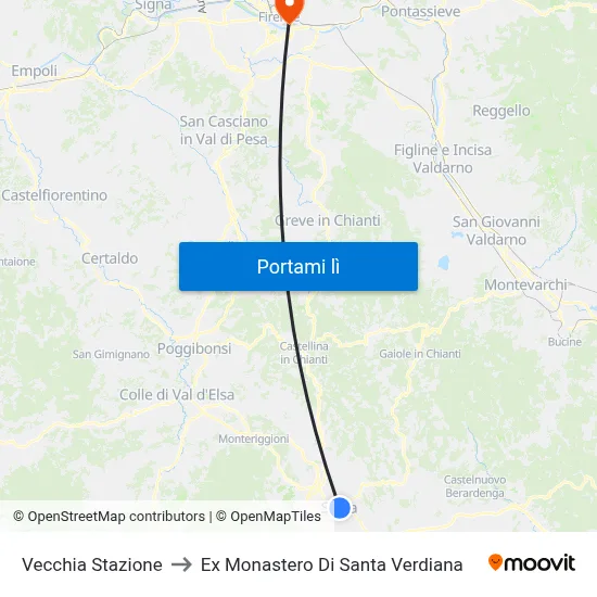 Vecchia Stazione to Ex Monastero Di Santa Verdiana map
