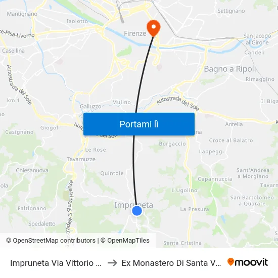 Impruneta Via Vittorio Veneto to Ex Monastero Di Santa Verdiana map