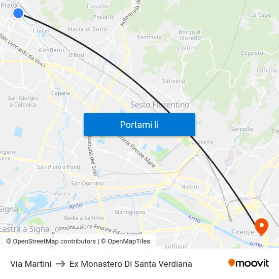 Via Martini to Ex Monastero Di Santa Verdiana map