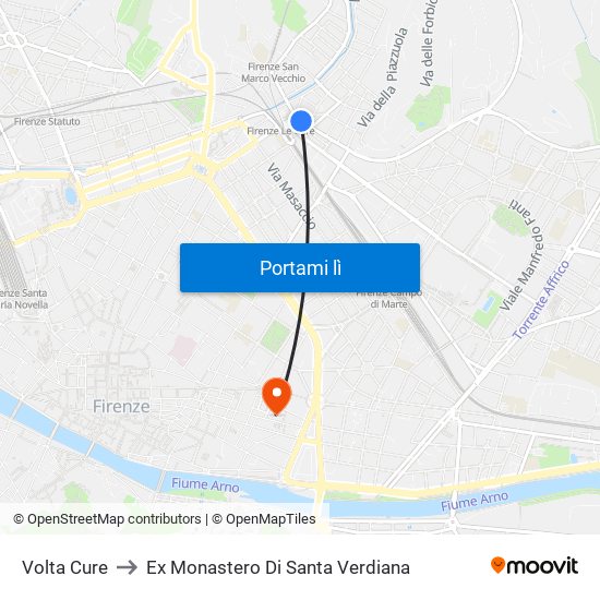 Volta Cure to Ex Monastero Di Santa Verdiana map