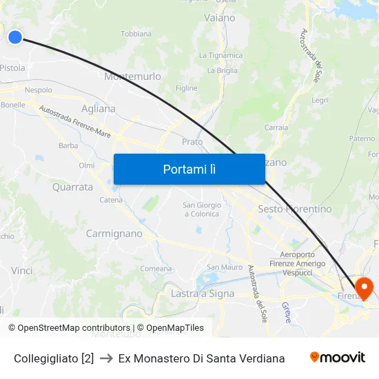Collegigliato [2] to Ex Monastero Di Santa Verdiana map