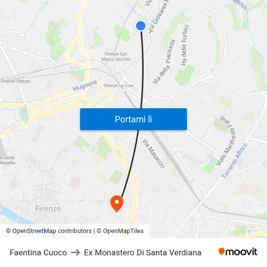 Faentina Cuoco to Ex Monastero Di Santa Verdiana map