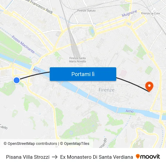 Pisana Villa Strozzi to Ex Monastero Di Santa Verdiana map