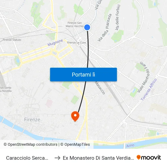 Caracciolo Sercambi to Ex Monastero Di Santa Verdiana map