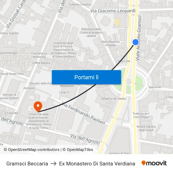 Gramsci Beccaria to Ex Monastero Di Santa Verdiana map