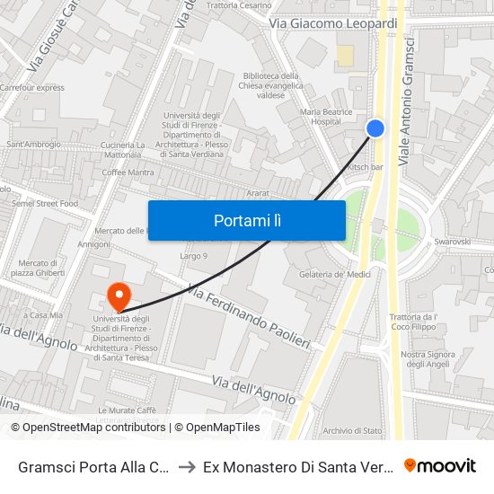 Gramsci Porta Alla Croce to Ex Monastero Di Santa Verdiana map