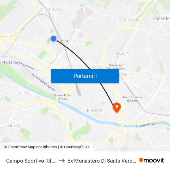 Campo Sportivo Rifredi to Ex Monastero Di Santa Verdiana map