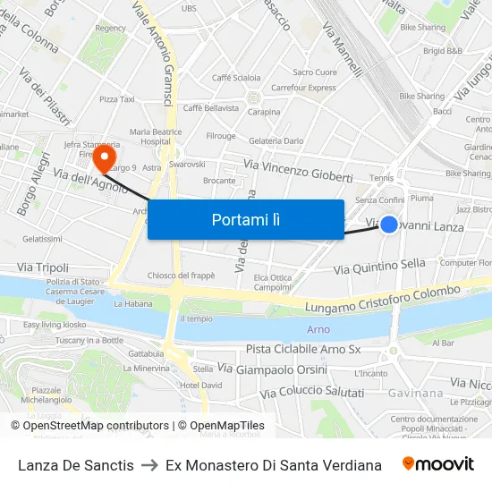 Lanza De Sanctis to Ex Monastero Di Santa Verdiana map