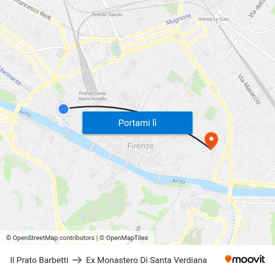 Il Prato Barbetti to Ex Monastero Di Santa Verdiana map