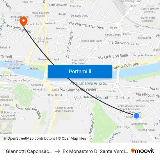 Giannotti Caponsacchi to Ex Monastero Di Santa Verdiana map