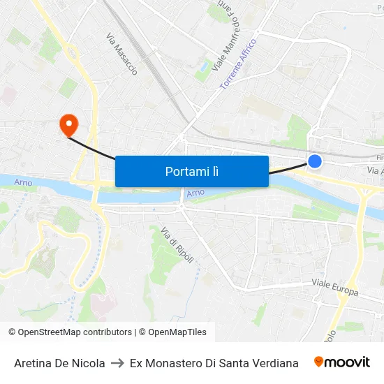 Aretina De Nicola to Ex Monastero Di Santa Verdiana map