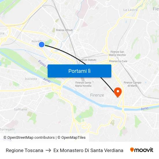 Regione Toscana to Ex Monastero Di Santa Verdiana map