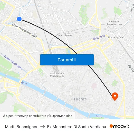Mariti Buonsignori to Ex Monastero Di Santa Verdiana map