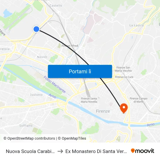 Nuova Scuola Carabinieri to Ex Monastero Di Santa Verdiana map