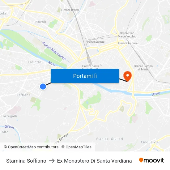 Starnina Soffiano to Ex Monastero Di Santa Verdiana map