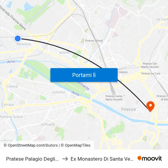 Pratese Palagio Degli Spini to Ex Monastero Di Santa Verdiana map