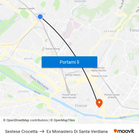 Sestese Crocetta to Ex Monastero Di Santa Verdiana map